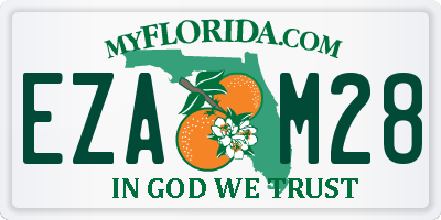 FL license plate EZAM28