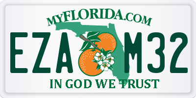 FL license plate EZAM32