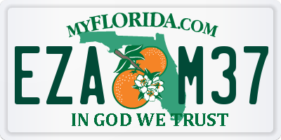 FL license plate EZAM37