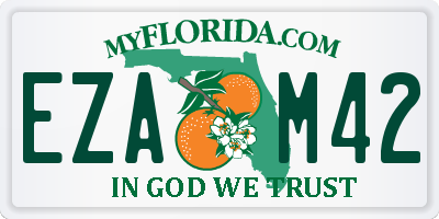 FL license plate EZAM42