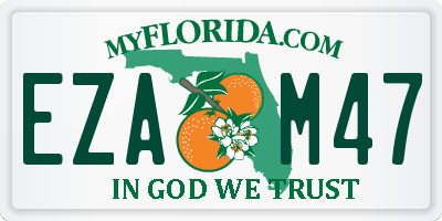 FL license plate EZAM47