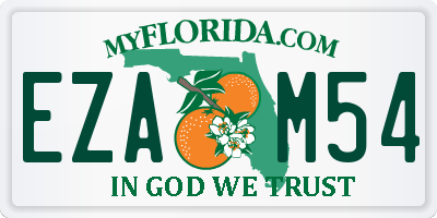 FL license plate EZAM54