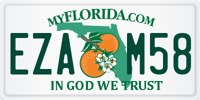 FL license plate EZAM58