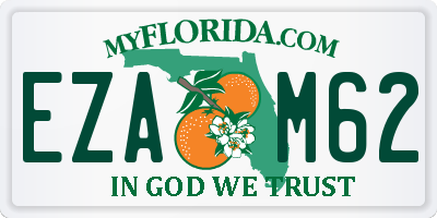 FL license plate EZAM62