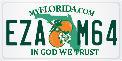 FL license plate EZAM64