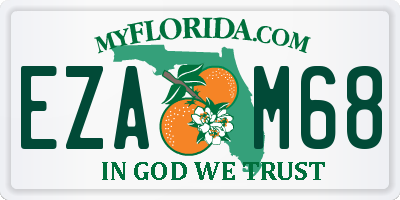 FL license plate EZAM68