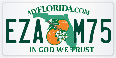 FL license plate EZAM75