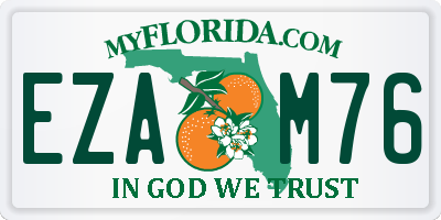 FL license plate EZAM76