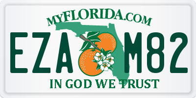 FL license plate EZAM82