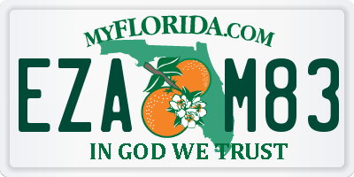 FL license plate EZAM83