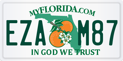 FL license plate EZAM87