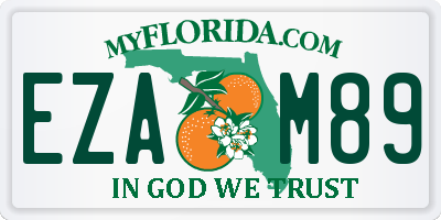 FL license plate EZAM89