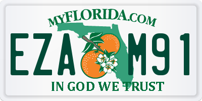 FL license plate EZAM91