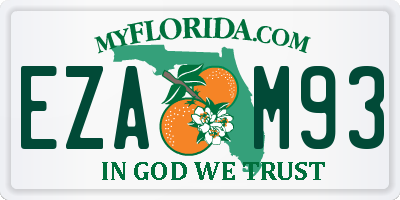 FL license plate EZAM93
