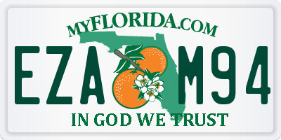 FL license plate EZAM94