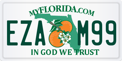 FL license plate EZAM99