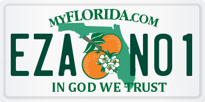 FL license plate EZAN01