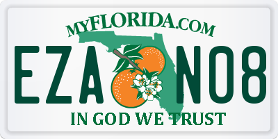 FL license plate EZAN08