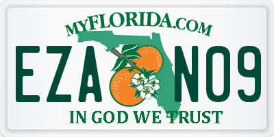 FL license plate EZAN09