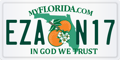 FL license plate EZAN17