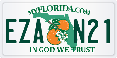 FL license plate EZAN21