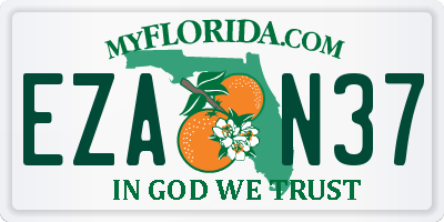 FL license plate EZAN37