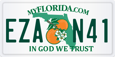 FL license plate EZAN41