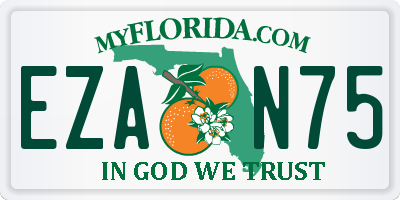 FL license plate EZAN75