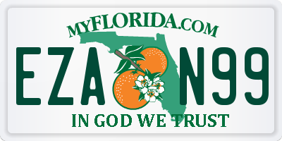 FL license plate EZAN99