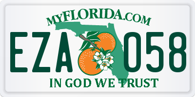 FL license plate EZAO58