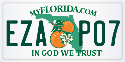 FL license plate EZAP07