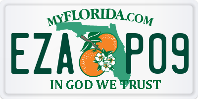 FL license plate EZAP09