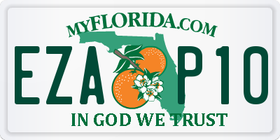 FL license plate EZAP10