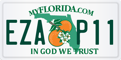 FL license plate EZAP11