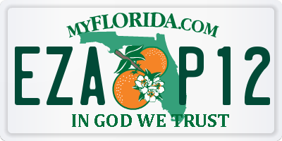 FL license plate EZAP12