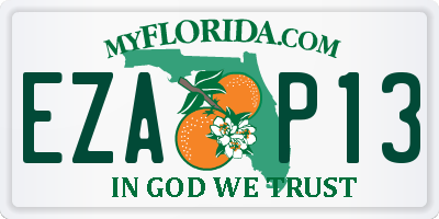 FL license plate EZAP13