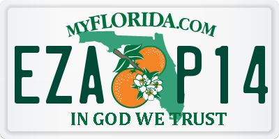 FL license plate EZAP14