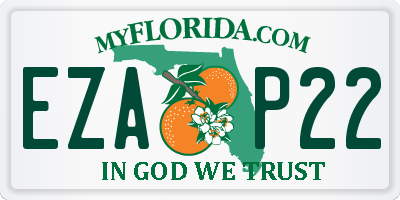 FL license plate EZAP22