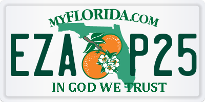 FL license plate EZAP25