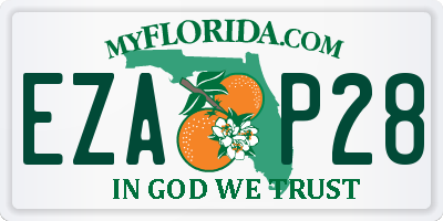 FL license plate EZAP28