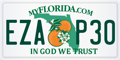 FL license plate EZAP30