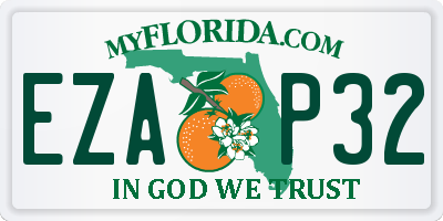 FL license plate EZAP32