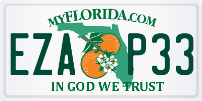 FL license plate EZAP33