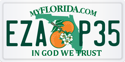 FL license plate EZAP35
