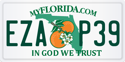 FL license plate EZAP39
