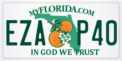 FL license plate EZAP40