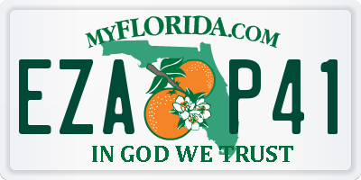 FL license plate EZAP41