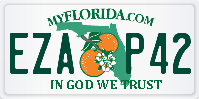 FL license plate EZAP42