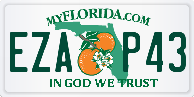FL license plate EZAP43