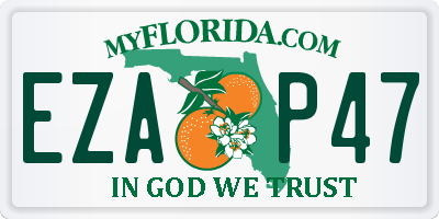 FL license plate EZAP47